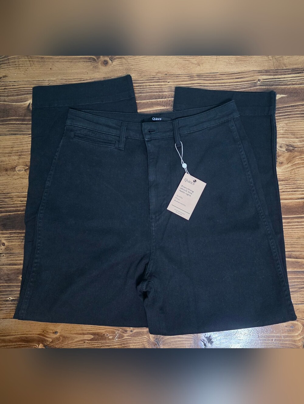 Quince Organic Stretch Cotton Twill Wide Leg Crop Pants NWT